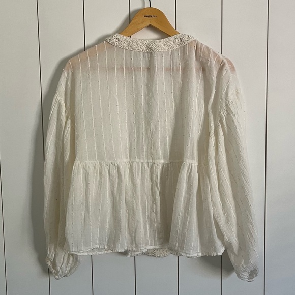 Zara Balloon Sleeve V-neck Blouse - Picture 5 of 5